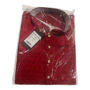 mens red dress shirt